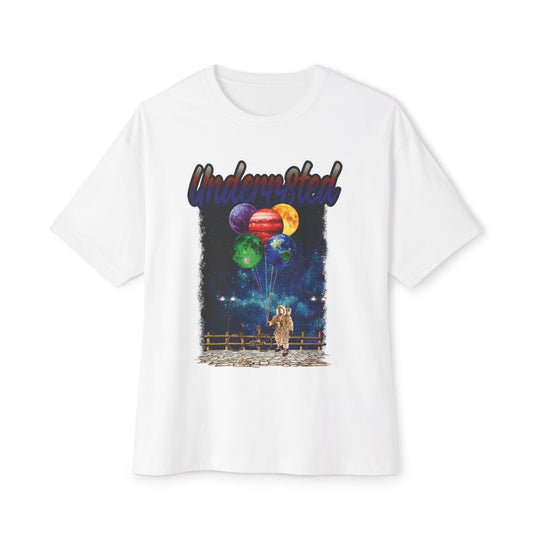 Underwater Astronaut Tee — Cosmic Balloon Graphic Oversized T‑Shirt
